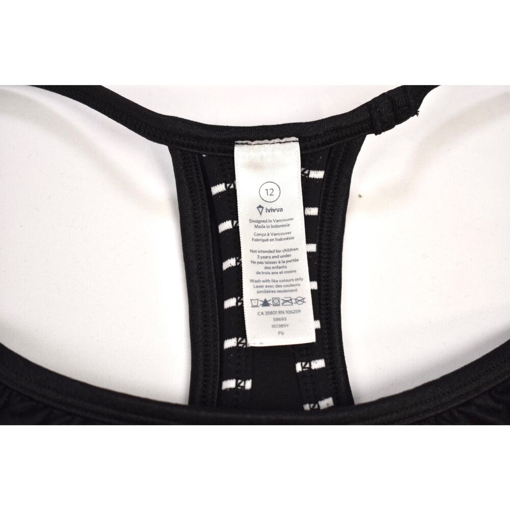 Ivivva Lululemon Girls Double Dutch Layer Tank Top Black Size 12 - Picture 3 of 5